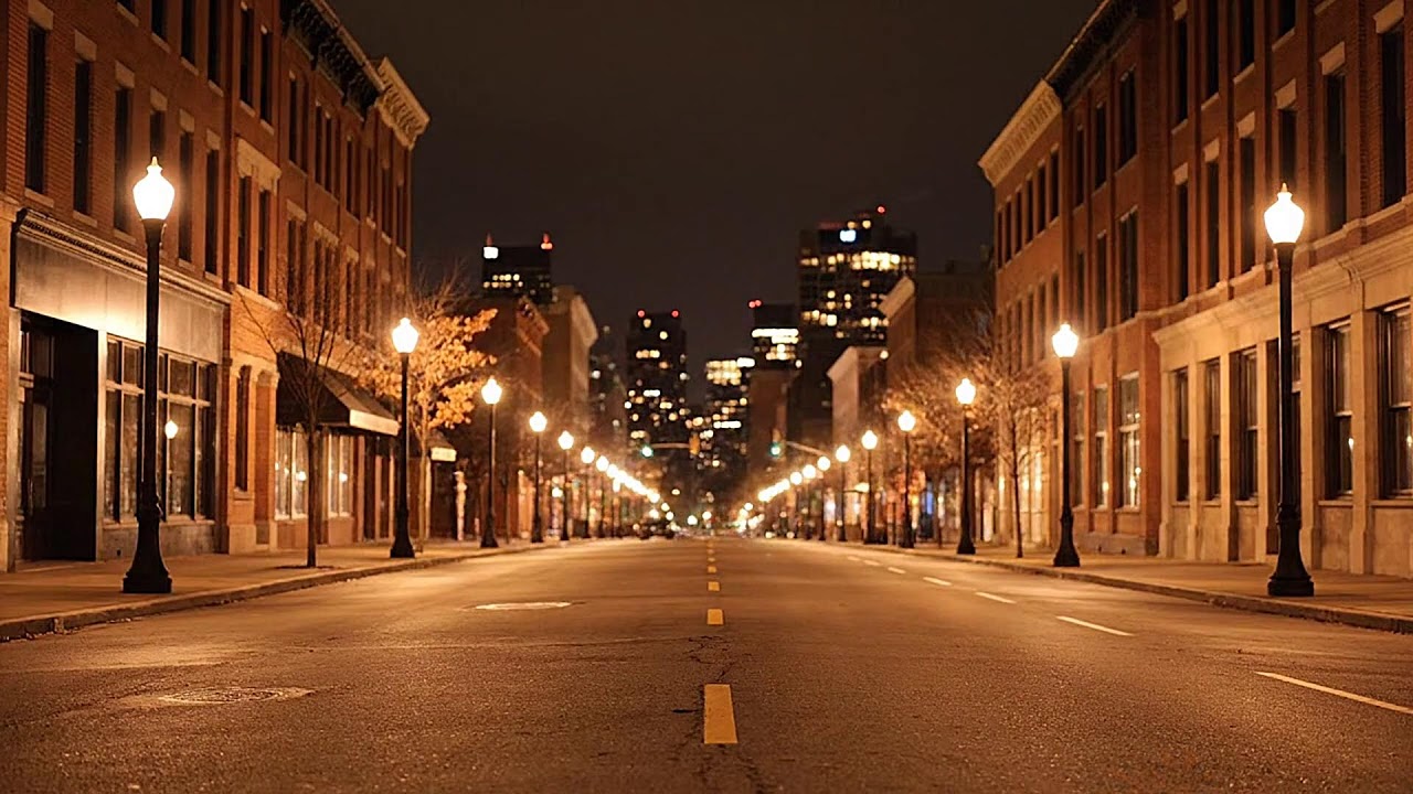 Calm City Night Ambience with Distant Traffic Sounds for Deep Sleep and Relaxation