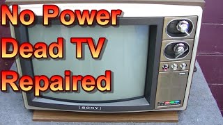 1975 Sony Trinitron KV1712 No Power Diagnosis And Repair Vintage Color Television Set