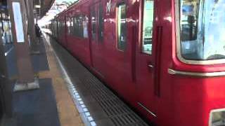 名鉄上小田井駅普通犬山行き３５００系３５２１Ｆ発車