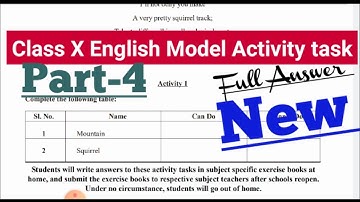 Class X English model activity task part-4/ English class 10 model activity task new