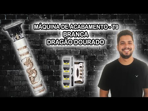 Máquina de acabamento T9 - branca com dragão dourado- uso pessoal, profissional e revenda