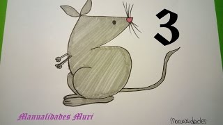 Manualidades. Aprende a dibujar con números: Ratón con el 3 - thptnganamst.edu.vn