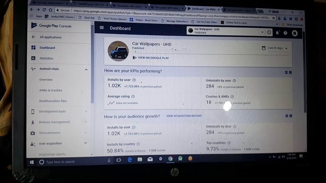 Total Active Installs Last 30 days