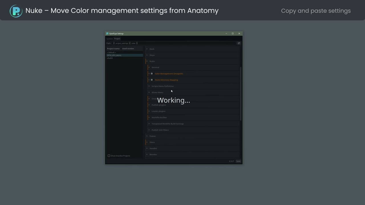 Move Color management settings from Anatomy in NUKE - OpenPype / AYON