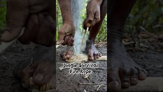 Jungle Survival, Fire rope #primitivefirelighting #bushcraft
