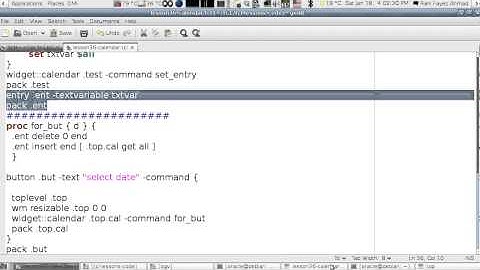 Programming in Tcl/Tk Lesson 36: Adding and Using A Calendar. (English Version, Take two)