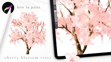 How to paint Sakura in Procreate 🌸 Watercolor Cherry blossom painting tips and tricks for beginners
