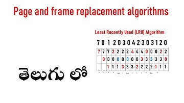 OS|Page and frame replacement algorithms in telugu LRU (Least Recently Used)