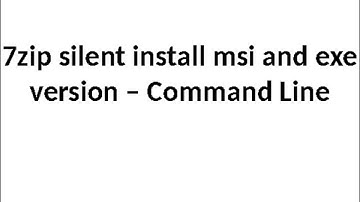 7zip Silent Install