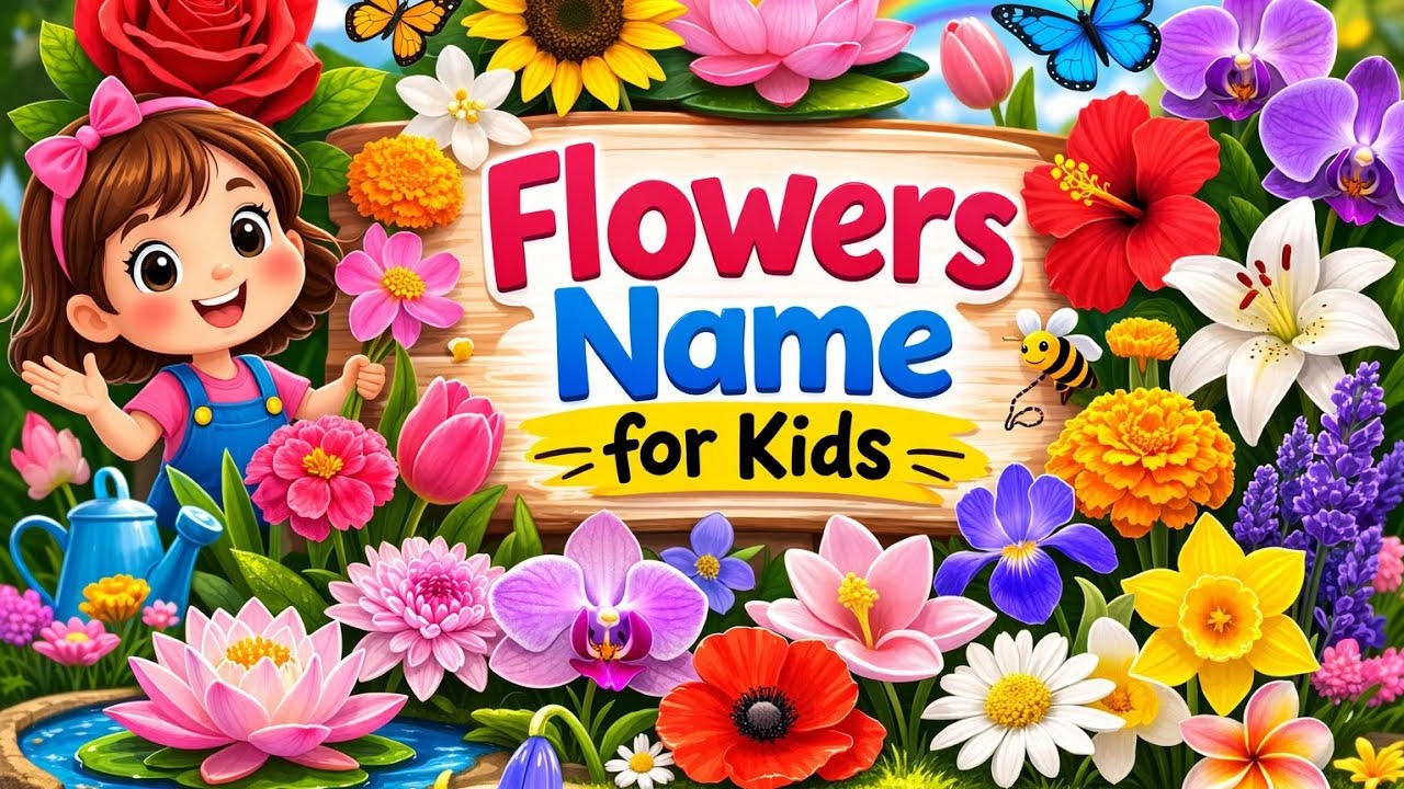 25 Beautiful Flowers and Their Facts | Flowers Name in English and Hindi for Kids