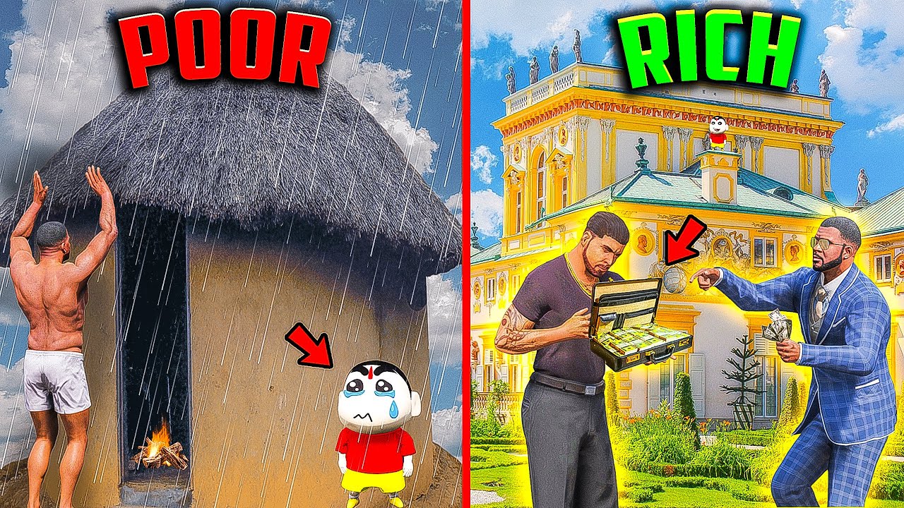 Homeless😥 And Poor Franklin & Shinchan😂 Becomes Billionaire And Earn 100000$😱In GTA 5! #gta5