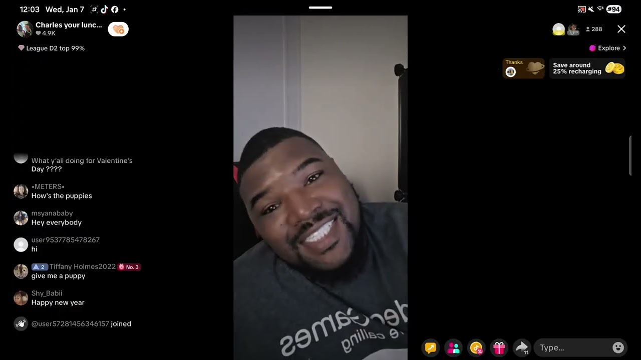 Charlene TikTok Live 1/7 (being a r4cist loser again)