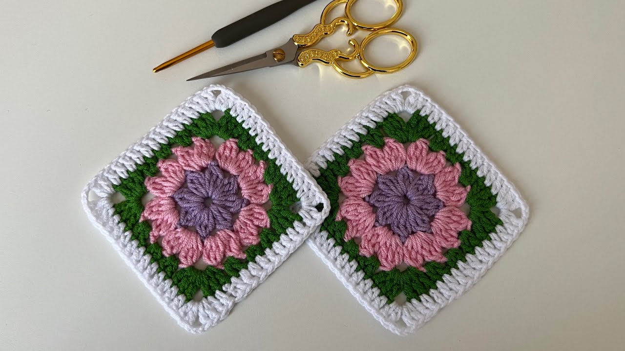 Как связать мотив Бабушкин квадрат крючком / Легкое вязание крючком детского одеяла для начинающих