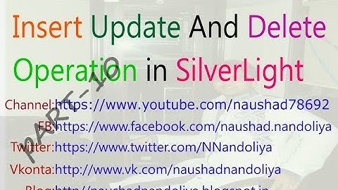 Insert Update Delete Operation in Silverlight part 10
