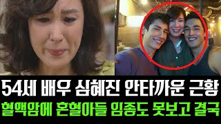 52세 심혜진 최신 안타까운 근황... 혈액암에 아들 임종도 못보고 결국 (ft. 이혼 재혼 남편 한상구 자식)