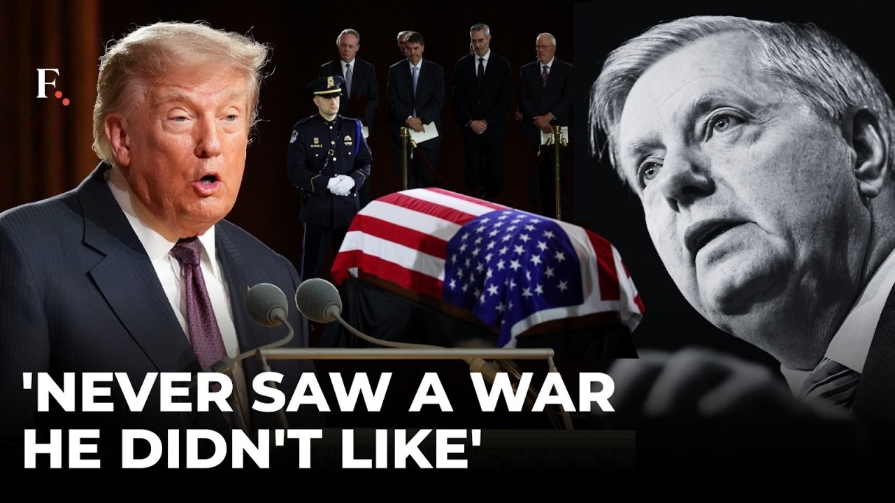 Trump LIVE: 'He Was a Tough Cookie,' Trump's Awkward Address at Lindsey Graham's Funeral thumbnail