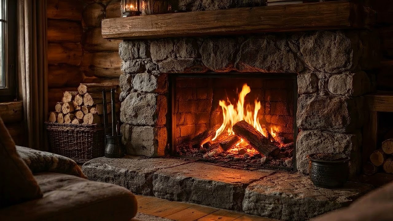 Nordic Fireplace ❄️🔥 Scandinavian Cozy Fire for Sleep & Relaxation | 4K (10 Hours)