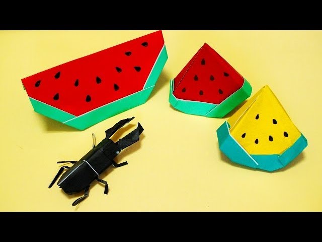 スイカの折り方 おりがみ Easy Origami Watermelon Youtube