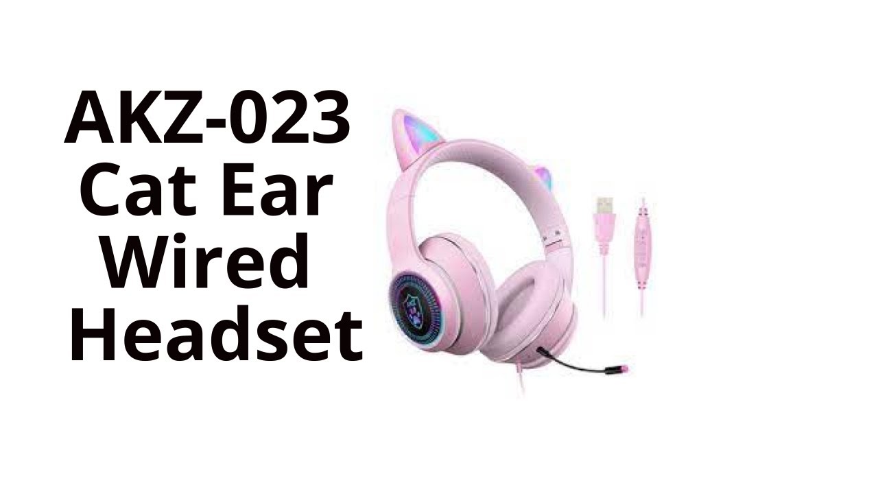 AKZ023 Cat Ear Wired Headset USB 7.1 Channel Stereo Sound from