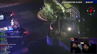 LosPollosTV and Wad react to LIVE car chase in LA
