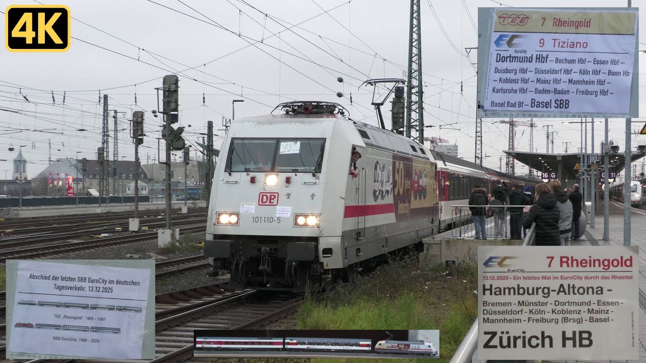 Abschied vom SBB EuroCity in Dortmund Hbf | Letzte Fahrt für EC 7 und EC 9 mit 101 057 & 101 110
