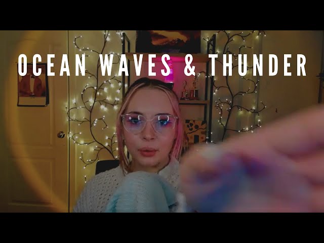 Relaxing Visuals, Ocean Waves & Crinkly Thunder Sounds