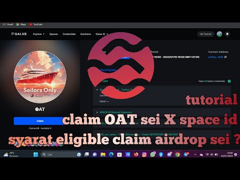 Claim OAT Syarat Eligible Airdrop SEI ? | Cara Claim Oat Sei X Space ID Pakai Akun Gelxe Utama