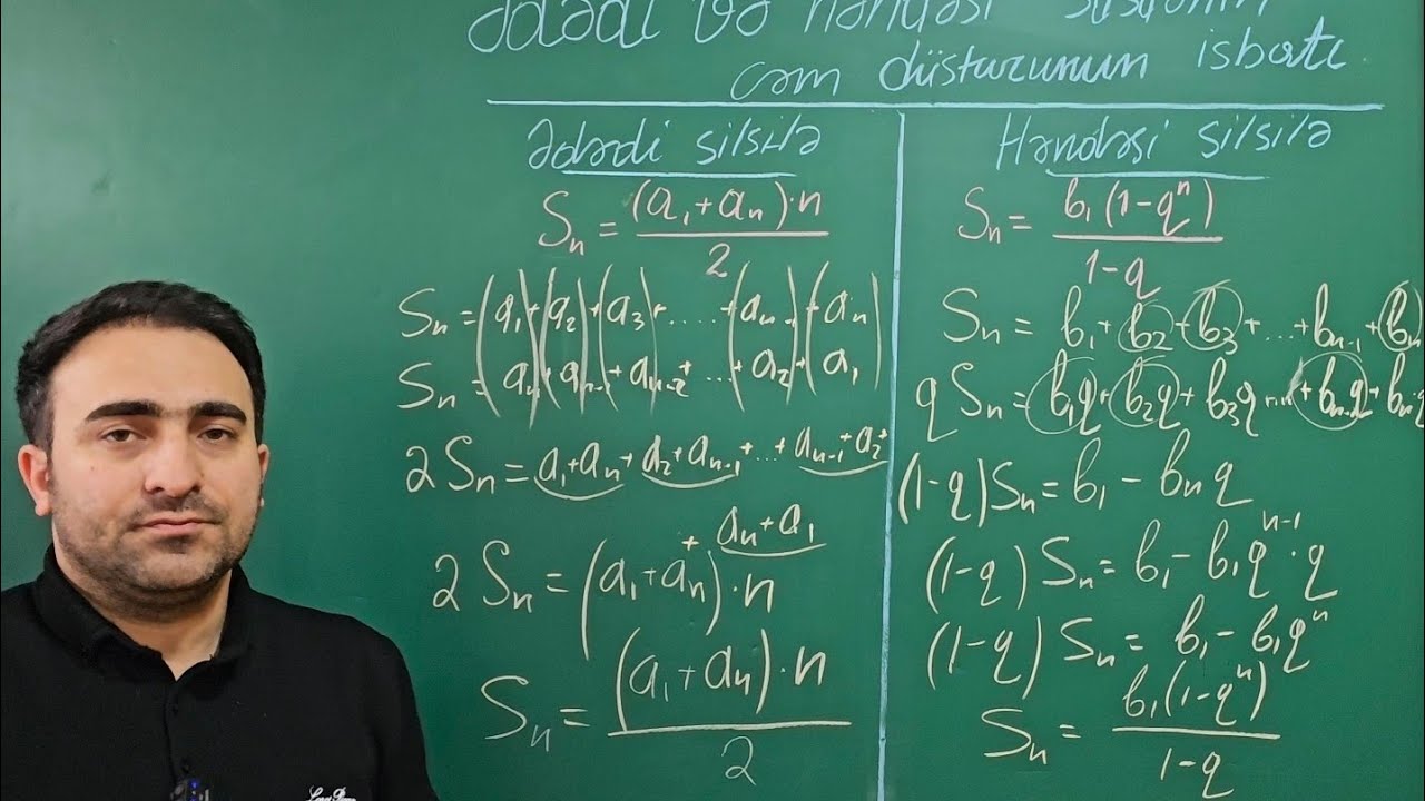 Ədədi və Həndəsi Silsilə — Cəm Düsturlarının İsbatı