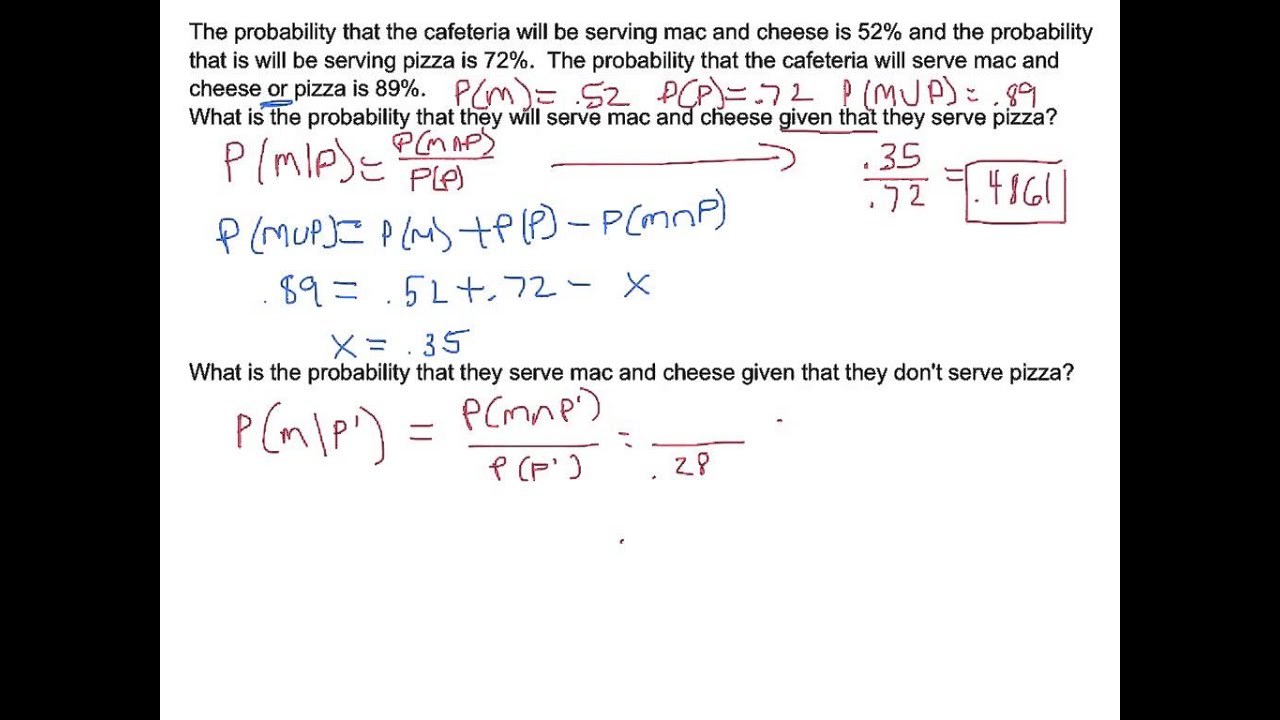 Conditional Probability example 7 - YouTube