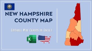New Hampshire County Map in Excel - Counties List and Population Map
