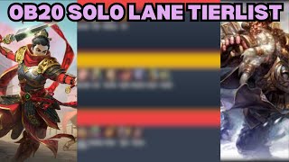 OB20 SOLO LANE SMITE 2 TIERLIST BY A PRO SOLO!