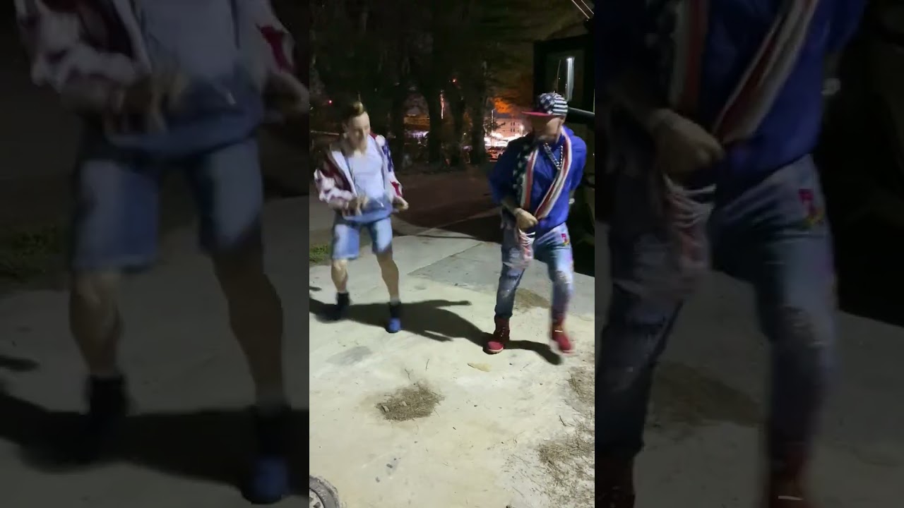 Vanilla Ice teaching actor playing younger version of himself how to dance to Ice Ice Baby
