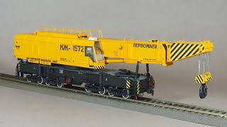 КЖ-1572 первомаец 1:87 железнодорожный гидравлический кран (О. Ефремов) модель / Model railway crane