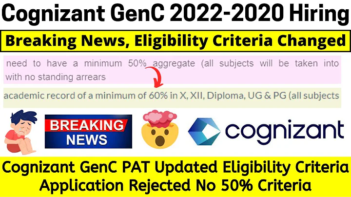 Cognizant GenC Mas Hiring Bad News Eligibility Criteria Changed No 50% Criteria Application Rejected