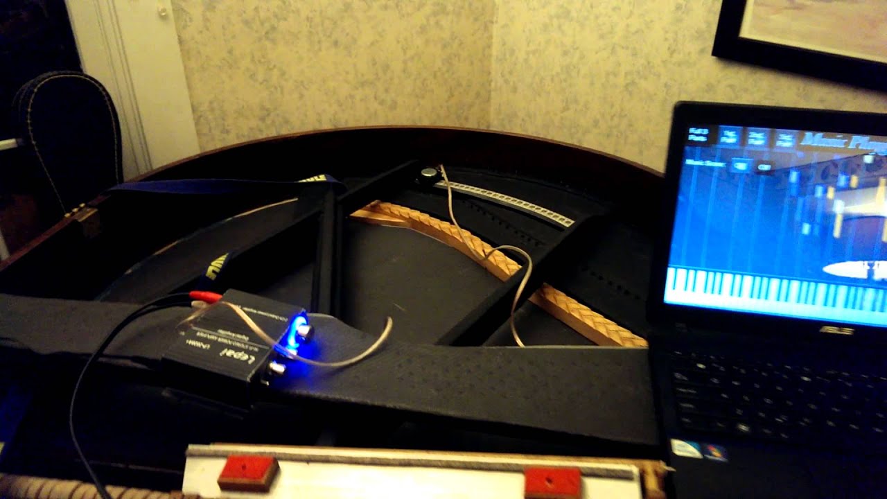 Transducer on a carbon fiber sound board YouTube