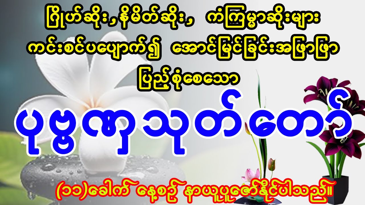 မကောင်းသော အတိတ်ဆိုး,နိမိတ်ဆိုးကံညံ့သူများအတွက် #ပုဗ္ဗဏှသုတ်တော် (၁၁) ခေါက် နာယူပူဇော်နိုင်ပါသည်။