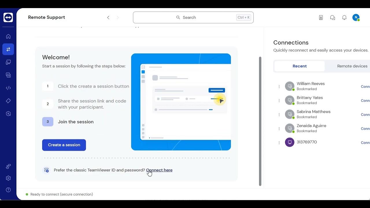 How to get teamviewer connection code if you are logged in into it