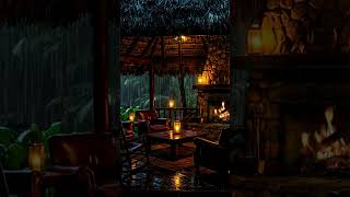 Fall Asleep in 3 Minutes 🌧️ Jungle Rainstorm, Thunder &amp; Fireplace Ambience (8 Hours) #shorts #sleep