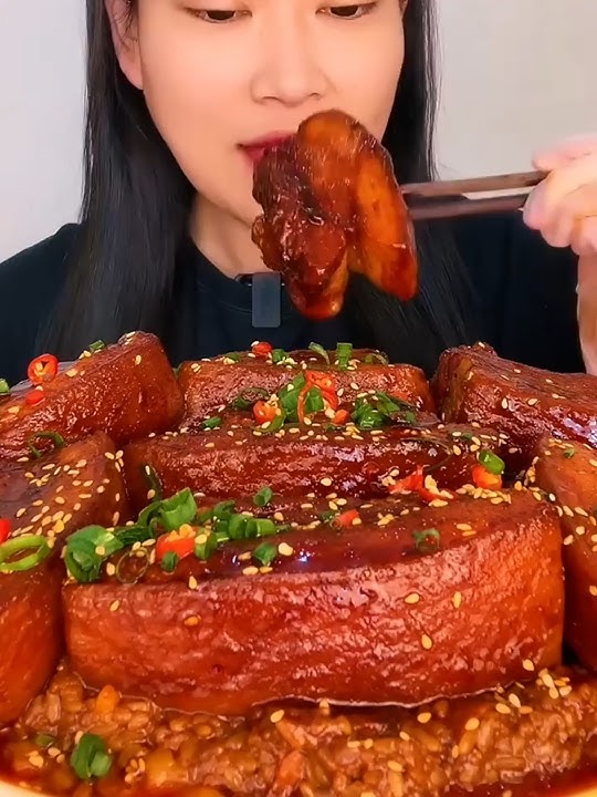 Irresistible ASMR Spicy Pork Belly Bites #mukbang #porkbelly