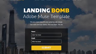 Adobe Muse Template Landing Bomb | How to edit first screen section