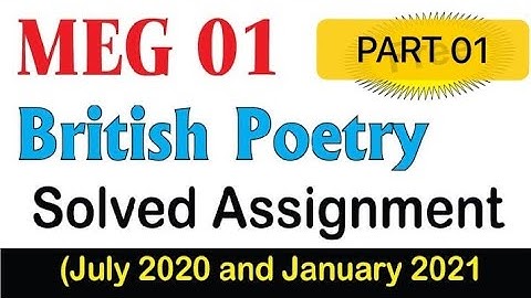 meg 01 British poetry solve assignment