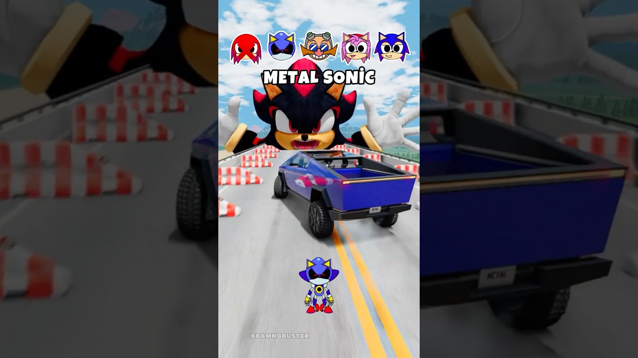 Sonic Car Jump Challenge with Shadow , Amy , Metal Sonic , Super Sonic 