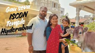 ISKCON Temple Hyderabad Visit with Family ❤️ Feeding Gau Mata | SanshiTalks #ISKCONHyderabad#GauMata