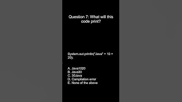 Java Programming MCQ | Question [7] | Test Your Java Skills