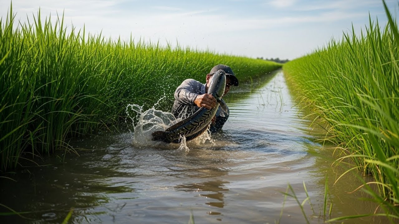 Bare Hand Fishing in Muddy Water | Real Smartphone Footage