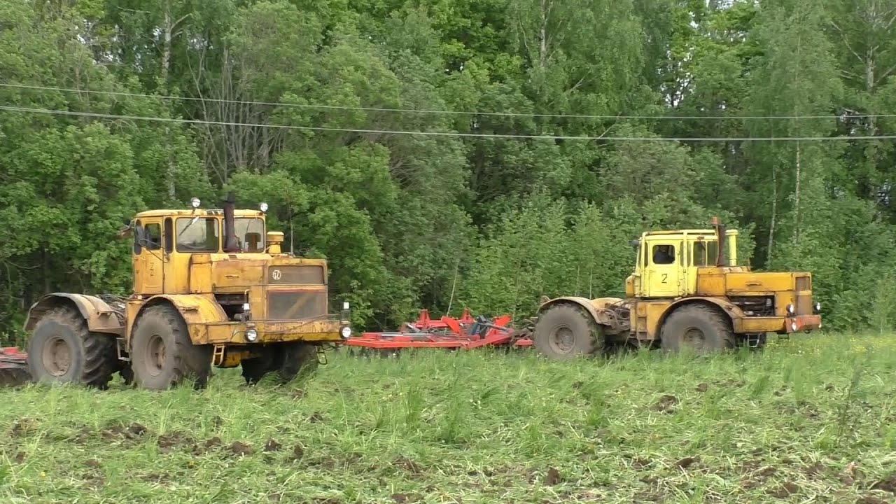 Кировцы К-701 дискуют поле! John Deere 8335R и Lemken Diamant 16.