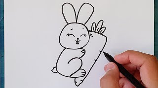 تعلم رسم ارنب سهل للاطفال بالخطوات | How to draw an easy rabbit for children, steps