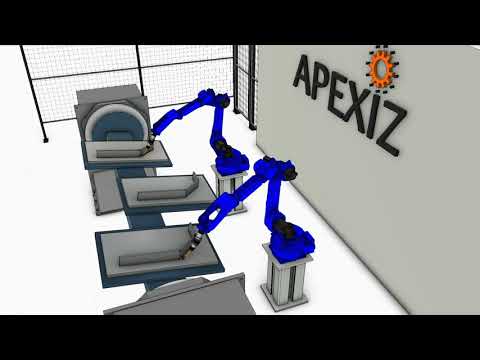 Offline Synchronous welding with two robots and 1 axis positioner