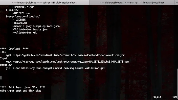 Running a WDL from gatk-workflows git repo