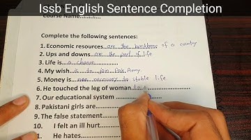 ISSB English Sentence Completion | Issb Test Preparation | ISSB